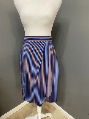 Falda envolvente sintética 100 % seda Alfred Sung vintage años 80 8 carrera atemporal silenciosa lujo Foto 1 de 4