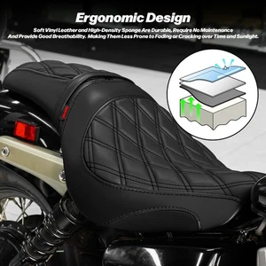Black Diamond Front Rear Seat Cushion For Honda Shadow Spirit C2 2007-2014  - Foto 1 di 11