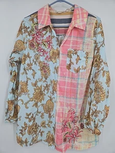 SOFT AROUND Descansa Túnica Camisa Abotonada Acuática Multi Talla Grande - Imagen 1 de 5