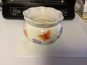African Violet Self Watering Planter Flower Pot Ceramic Floral Butterfly - Picture 1 of 8