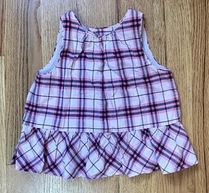 BURBERRY Children’s Peplum Top Shirt Pink Checked Sleeveless Size 4 Years - Picture 1 of 8
