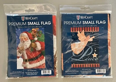 PACK 2 Banderas de Navidad Tela 12.5” x 18” Premium Pequeño NUEVO Foto 1 de 3