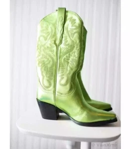 Bota Western Free People Jeffrey Campbell Dagget 8 verde metálico - Imagen 1 de 16