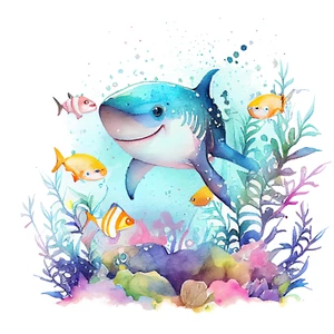 Autoaufkleber Sticker Hai Fisch Aufkleber 9X9 cm - Picture 1 of 1