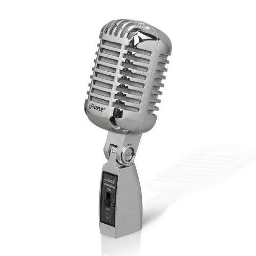 Pyle PDMICR42SL Classic Retro Vintage Style Dynamic Vocal Microphone - Silver - Image 1 of 1