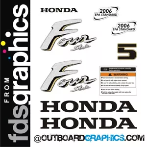 Honda BF5 5 PS 4-Takt Außenbord Motor Aufkleber/Aufkleber Kit - Bild 1 von 1