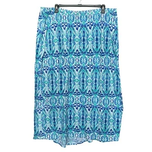 Cato Damen Maxi Rock Gr. 26/28 W Blau Print Stretch Pull On Gummibund Boho - Bild 1 von 10
