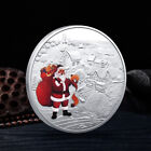 1pc Joyeux Noël Gold Coin Santa Claus Médaille commémorative dans la capsuDT