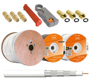 5 - 500m SAT Koaxialkabel 135dB 5-fach TV Antennenkabel Digital Coax 4K UHD 3D 