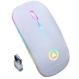 Ultra-Thin Mini A2 Wireless Rechargeable LED Mouse With 7 Colors - Picture 1 of 11