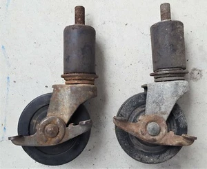 2 Swivel Nylon Wheel Casters W/ Foot Brakes & Bolt Attachment - 3" x 3/4" - Picture 1 of 5