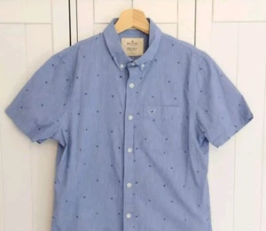 Hollister Short Sleeve Shirt Small Blue Stretch - Picture 1 of 7