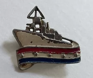 Spilla Sweetheart Vintage Seconda Guerra Mondiale Americana Navy Patriottic Home Frontale Rossa Bianca e Blu - Foto 1 di 4