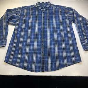 PANHANDLE TUF COOPER PERFORMANCE WESTERN COWBOY RODEI BUTTON UP SHIRT Sz L Blue - Picture 1 of 7