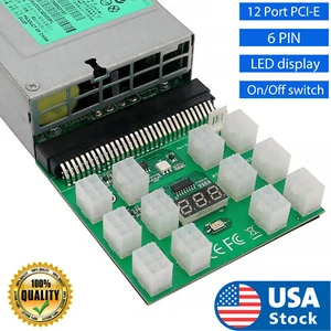 6PIN 1200W Breakout Board for HP DPS-1200QB A PSU GPU Mining Server Power Supply - Picture 1 of 13