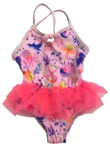 Infant and Toddler Girls Pink Sea Creatures Tutu 1pc Baby Swimming Swim Suit - Picture 1 of 1