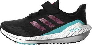Adidas KIDS EQ21 Run Black Pulse Aqua Running Athletic Shoes - Size 13 K - Picture 1 of 7