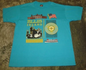 VTG 80s ELLIS ISLAND DESTINATION AMERICA T SHIRT XL 90s SINGLE STITCH NEW YORK - Picture 1 of 5
