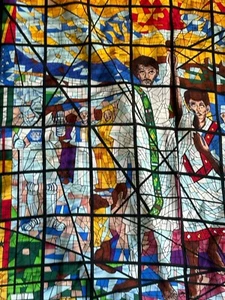AFEWERK TEKLE 'THE TOTAL LIBERATION OF AFRICA' 1986 'STAINED GLASS' SILK SCARF - Picture 1 of 15