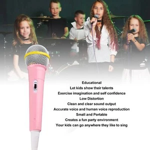 Portable Children Wired Microphone Low Distortion For Karaoke Party - Picture 1 of 22