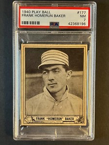 1940 Play Ball Athletics HOF Frank "Home Run" Baker #177 - Nice Card - PSA 7 NM