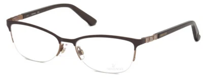 Swarovski Good SW5169 048 Brown Semi Rimless Metal Eyeglasses Frame 54-16-135 SW - Image 1 of 4