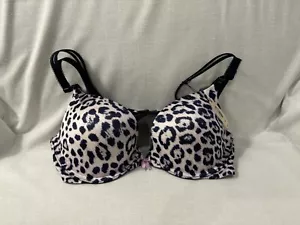Victoria's Secret Very Sexy Push-up Bra; Navy Leopard Print Size 36B ~ NWT - Picture 1 of 6