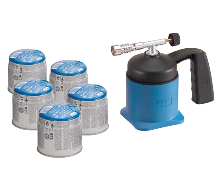 CFH Lötlampe Lötmeister mit 4 Kartuschen LM 1000