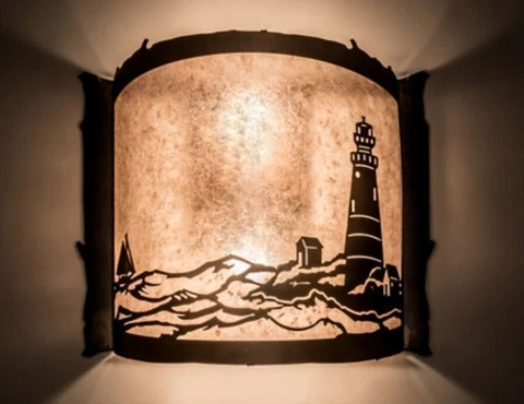 Meyda Tiffany Custom 71391 Lighthouse Antique Copper Light Sconce Cover