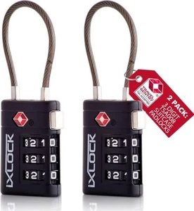 Candado de cable combinado iXLOCK con cerraduras de equipaje aprobadas por la TSA - Imagen 1 de 17