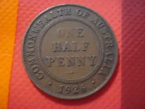 Moneda predecimal australiana de 1926. KGV (1/2) medio centavo. x 1 moneda sin clasificar - Imagen 1 de 2