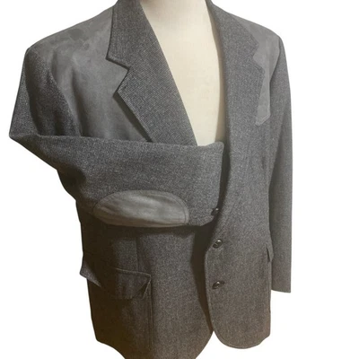 VTG Pendleton Wool Blazer Jacket Gray Wool Size 52 USA Elbow Batch Suede  Mens - Image 1 of 4
