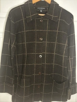 Cárdigan Suéter Vintage Sarah Spencer 100% Lana de Cordero Talla S Marrón Largo Medio Foto 1 de 4