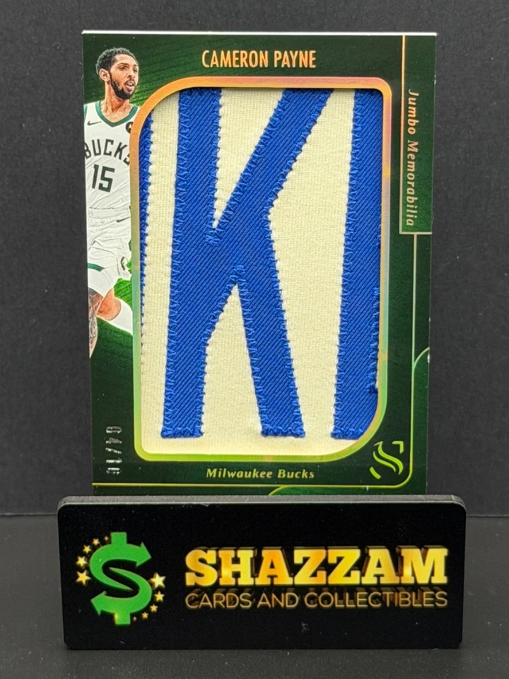 Parche usado juego Jumbo Cameron Payne Panini Silhouette 2024 "K" Milwaukee/10 Foto 1 de 4