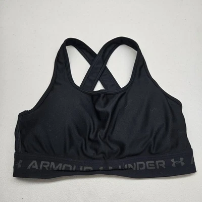 Under Armour Women Sports Bra Medium Black Wireless Racerback Pullover - Image 1 of 4