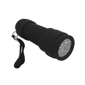 Rubber Coated Torch 9 Led Mini Ultra Bright Soft Grip & Weather Resistance - Picture 1 of 10
