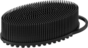 Silicone Body Scrubber for Shower | Soft Exfoliating Brush w/ Loop - Black - Picture 1 of 7