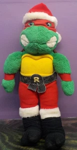 Vintage 1990 Teenage Mutant Ninja Turtles Raphael Plush Christmas Santa TMNT - Picture 1 of 14