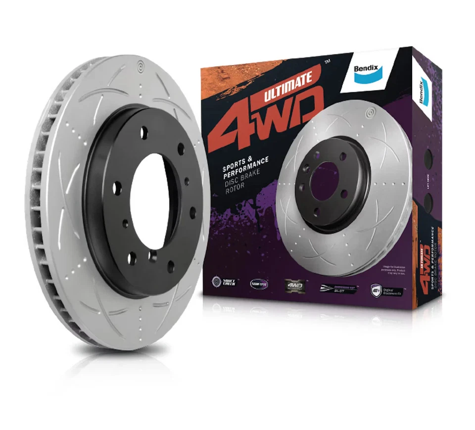 Bendix Front Slotted and Dimpled Brake Rotors for Jeep Grand Cherokee WH WK - Image 1 of 1