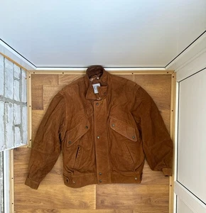 CP COMPANY Vintage Mens Brown Flight Leather Jacket Heavy Coat Sz XL - Picture 1 of 8