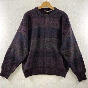 Vintage Giorgio di Firenze Herren 3D Struktur Strick Pullover Gr. L Opa Slouchy Fit - Bild 1 von 13