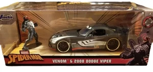 ✅Marvel Spider-Man 2008 Dodge Viper SRT 10 con figura Venom Jada diecast 8" 1:24 - Imagen 1 de 12