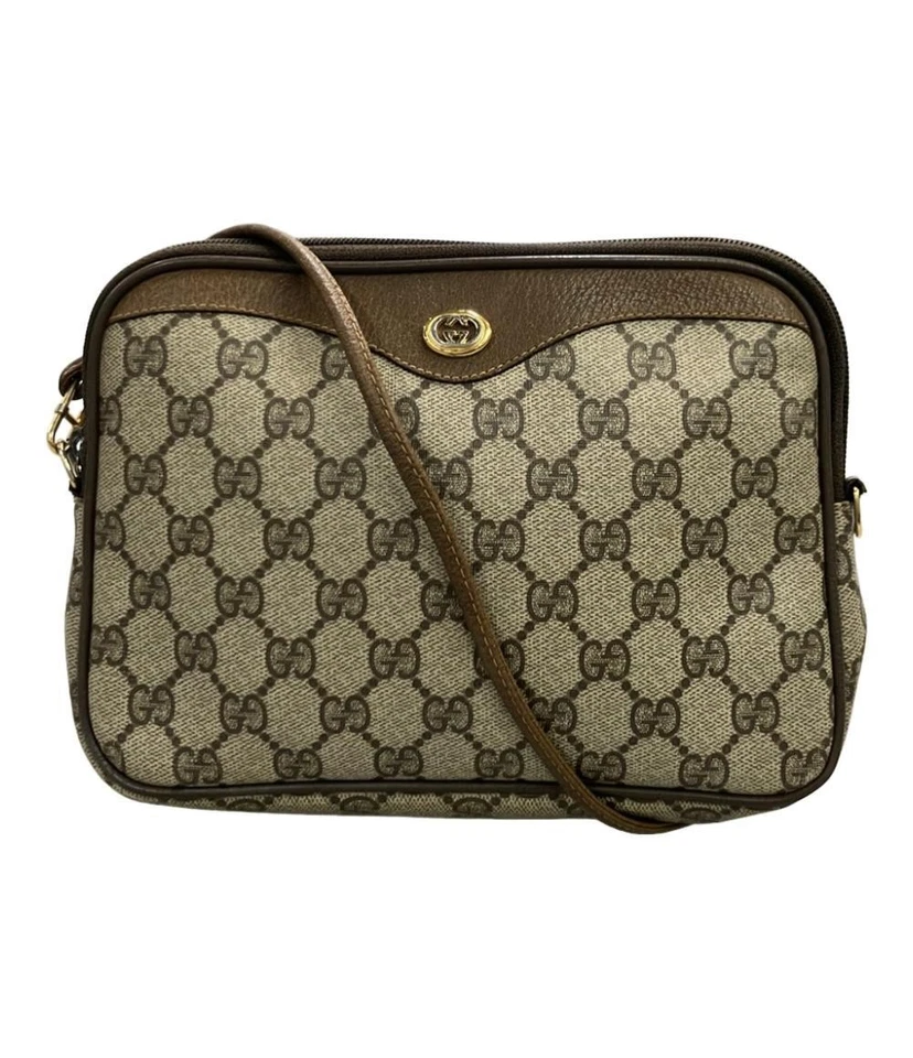 Vintage Gucci Crossbody Shoulder Bag GG Supreme leather Brown Auth F/S Good - Image 1 of 4