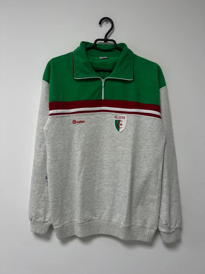 Jaqueta de futebol vintage anos 90 Argélia pista de futebol África Caltex masculina tamanho G - Imagem 1 de 4