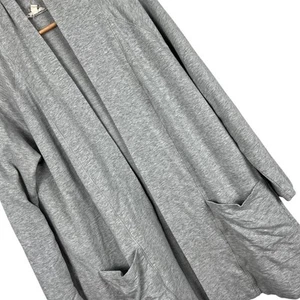 Cárdigan para mujer EILEEN FISHER M gris frente abierto minimalista salón cortinas bolsillos - Imagen 1 de 10