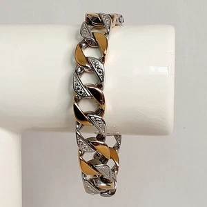 BlackJack! Grobes Edelstahl Kettenarmband Gold und Silber zweifarbige Glieder - Bild 1 von 10