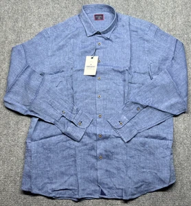 UNTUCKit Ravines Shirt Mens 2XLT Regular Blue 100% Linen Long Sleeve New - Picture 1 of 13