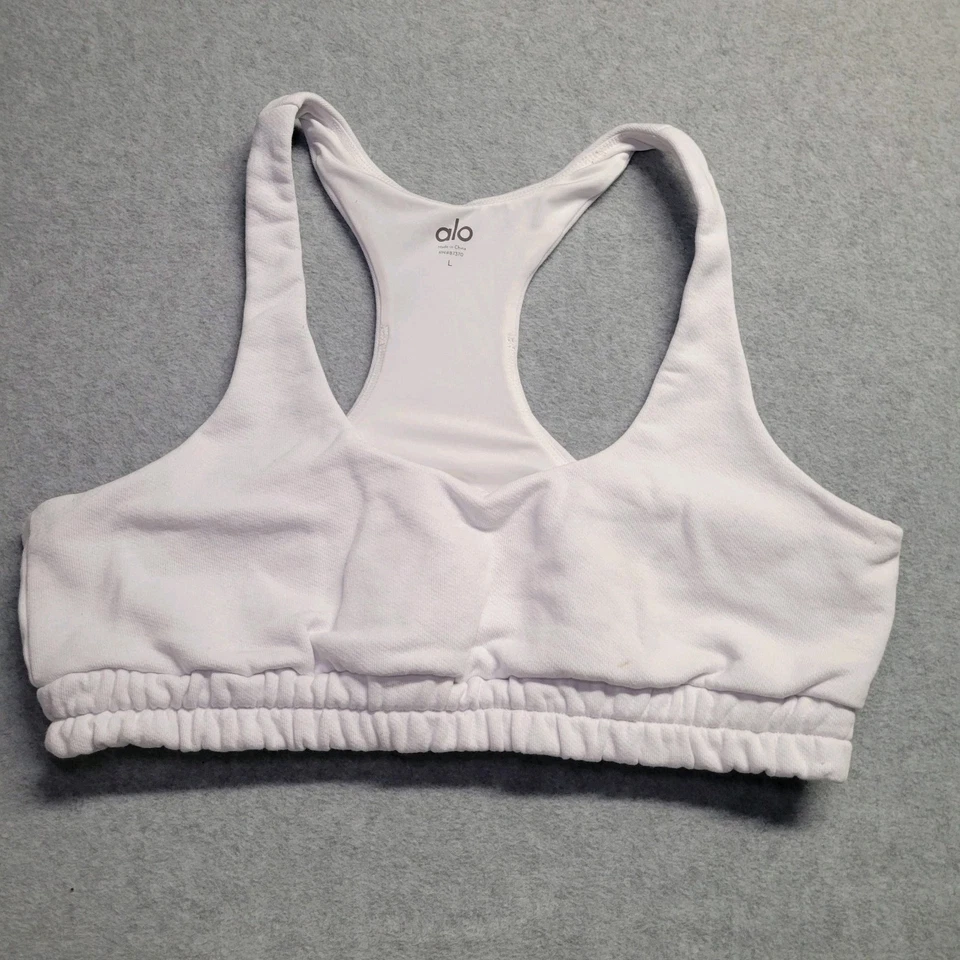 Sudadera sujetador ALO Yoga cuello redondo blanco espalda deportiva entrenamiento talla grande  Foto 1 de 4