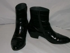 Los Altos Botas Negras Piel EEL Botas Cortas Talla USA 12 Mex 31 - Imagen 1 de 7