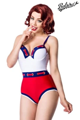 Marine Swimsuit Badeanzug im Marine-Look Retro Rockabilly 50er Jahre Stil Gr. M - Bild 1 von 4